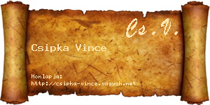 Csipka Vince névjegykártya